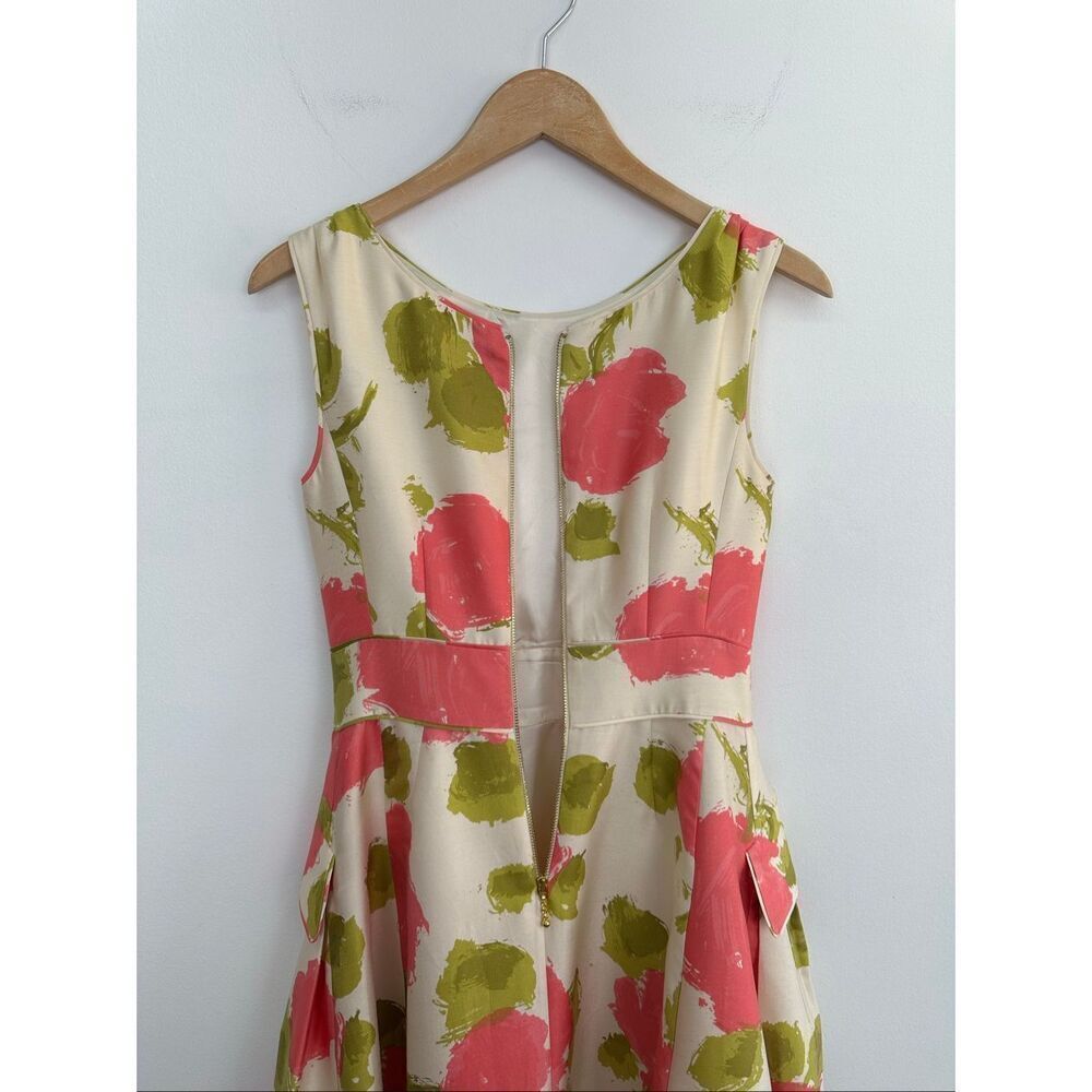 Kate Spade New York Women’s Pink Green Floral Wynn Sleeveless Midi Dress ASO Zoo - Picture 7 of 15